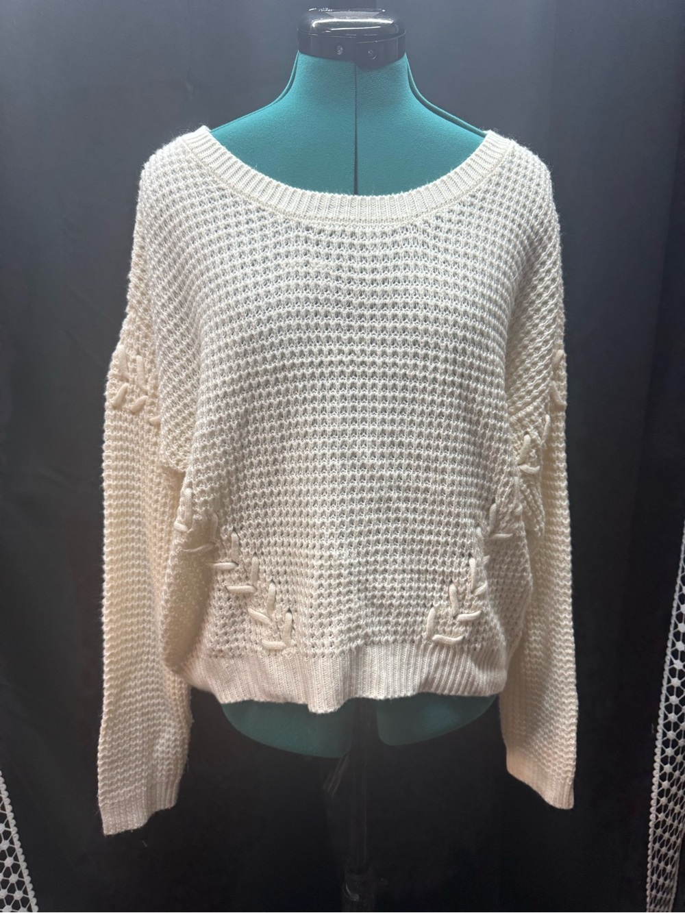 Rue21 Cream Scoop Neck Knit Sweater